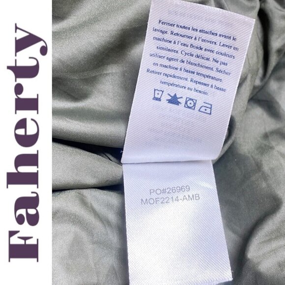 FAHERTY ATMOSPHERE PUFFER JACKET GOLD INSULATED FULL ZIP WATER REPELLENT, SMALL - Picture 12 of 13